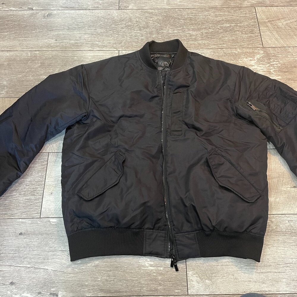 MA-1 Pilot Flight Jacket Bomber Aviator Top Gun Flying XL Black